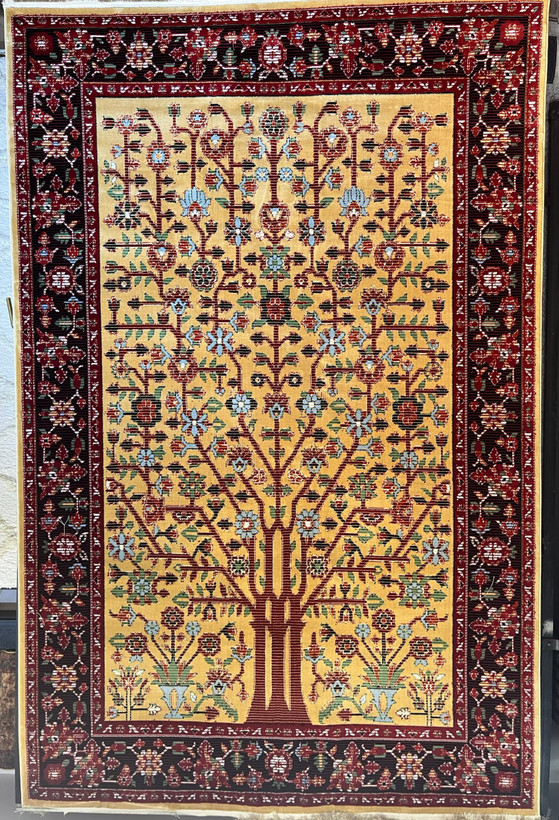 فرش مدرن کهنه نما رنگ طلایی