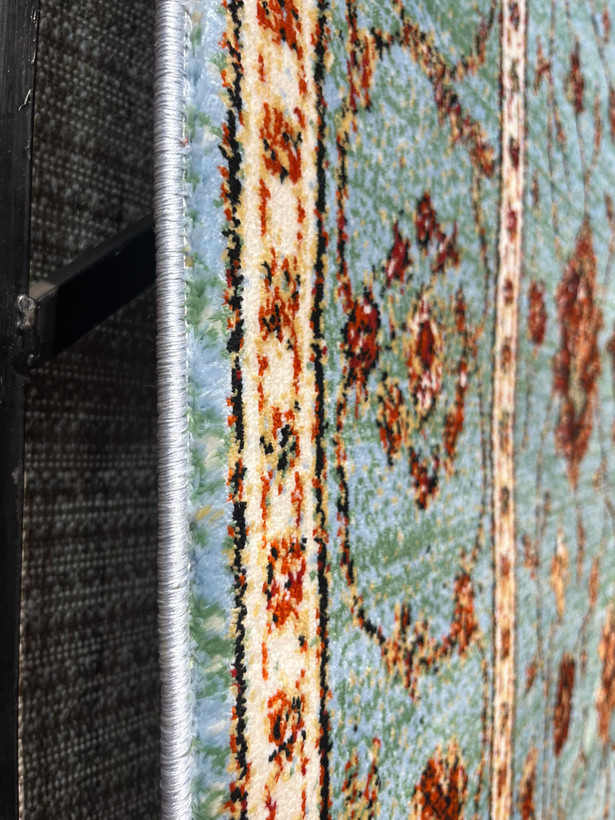 فرش کهنه نما رنگ آبی